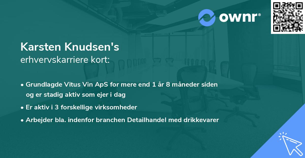 Karsten Knudsen's erhvervskarriere kort