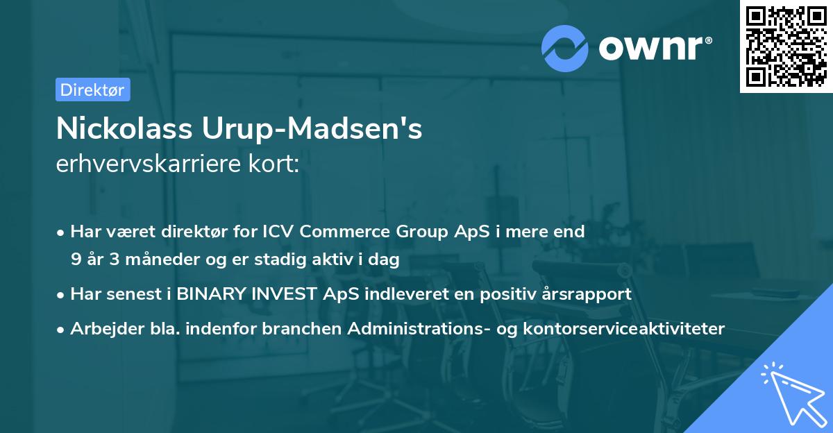 Nickolass Urup-Madsen's erhvervskarriere kort