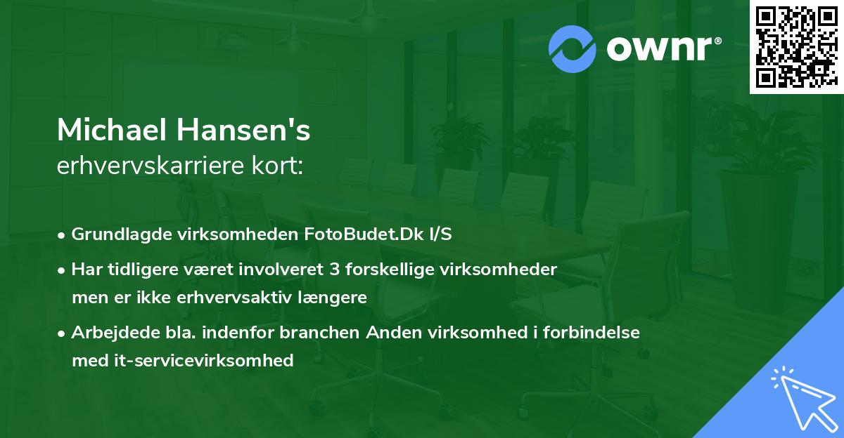 Michael Hansen's erhvervskarriere kort