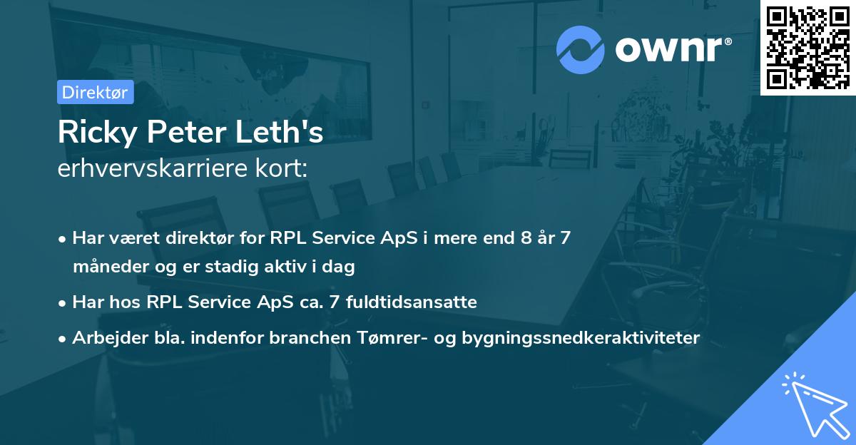Ricky Peter Leth's erhvervskarriere kort