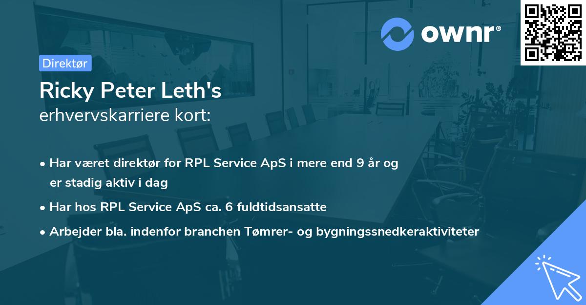 Ricky Peter Leth's erhvervskarriere kort