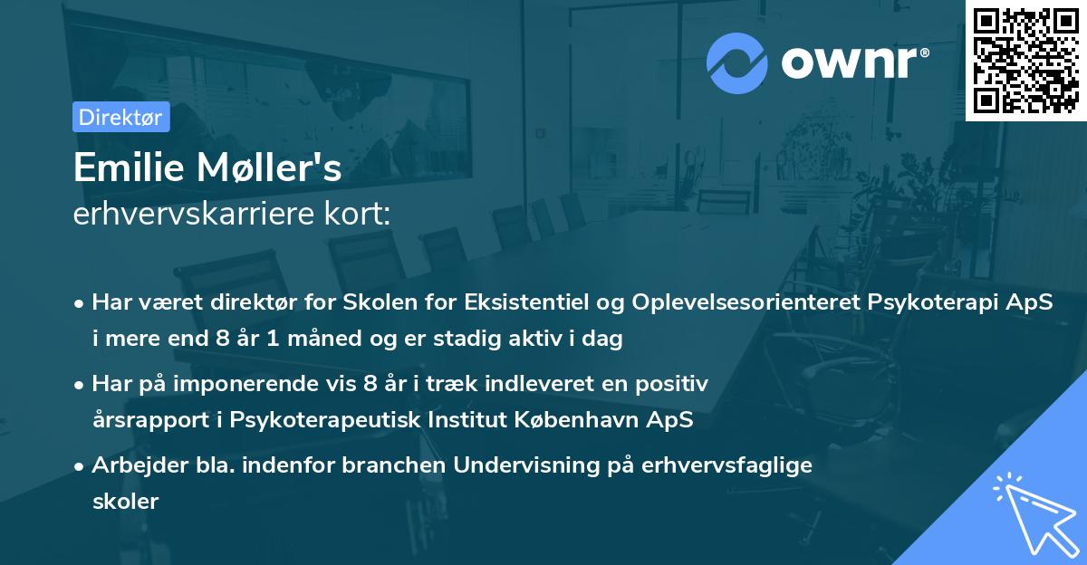 Emilie Møller's erhvervskarriere kort