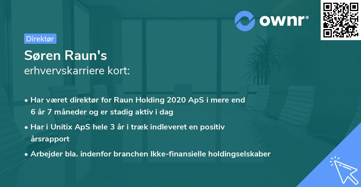 Søren Raun's erhvervskarriere kort