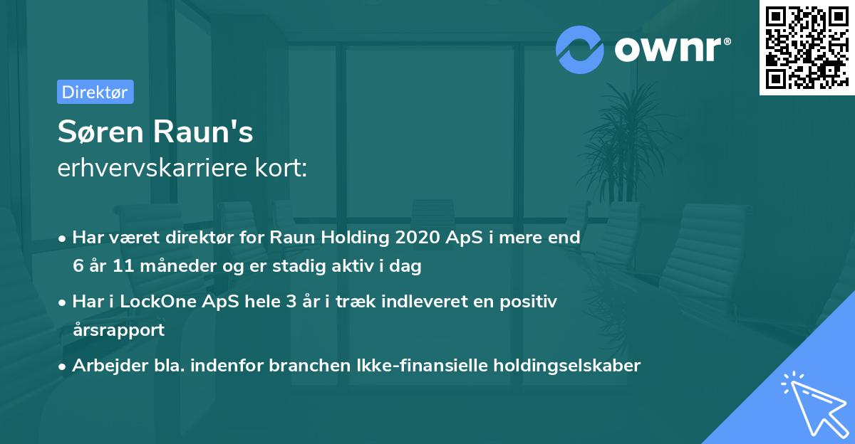 Søren Raun's erhvervskarriere kort