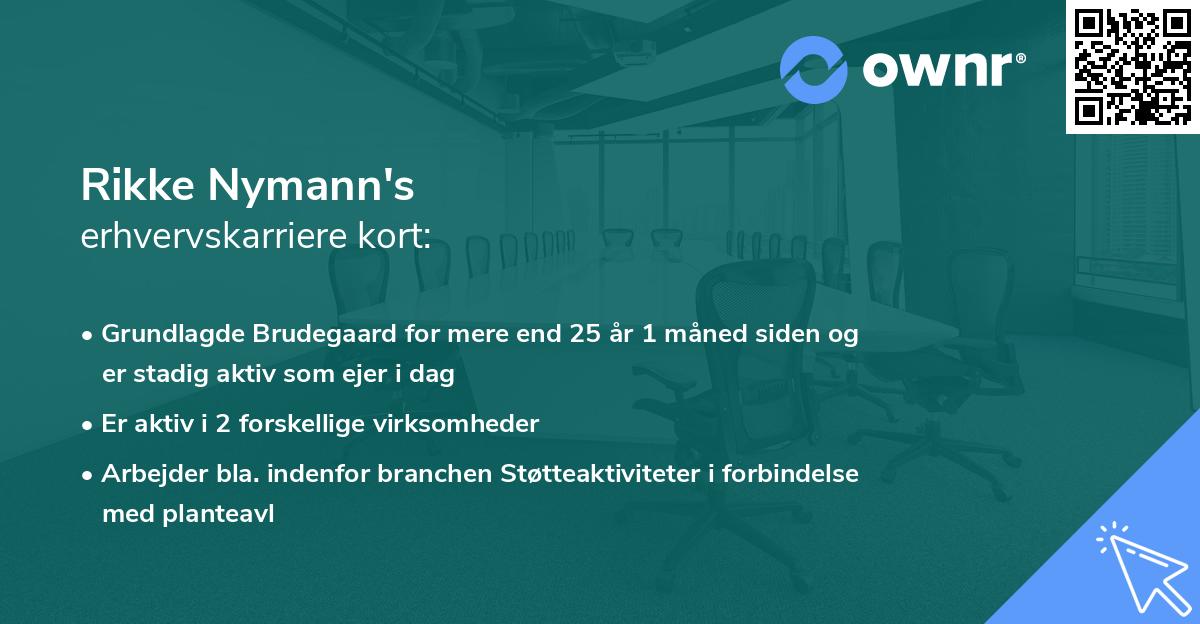 Rikke Nymann's erhvervskarriere kort