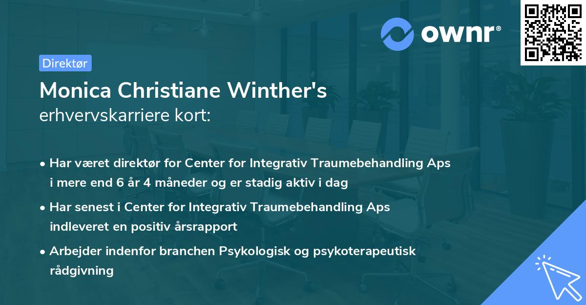 Monica Christiane Winther's erhvervskarriere kort
