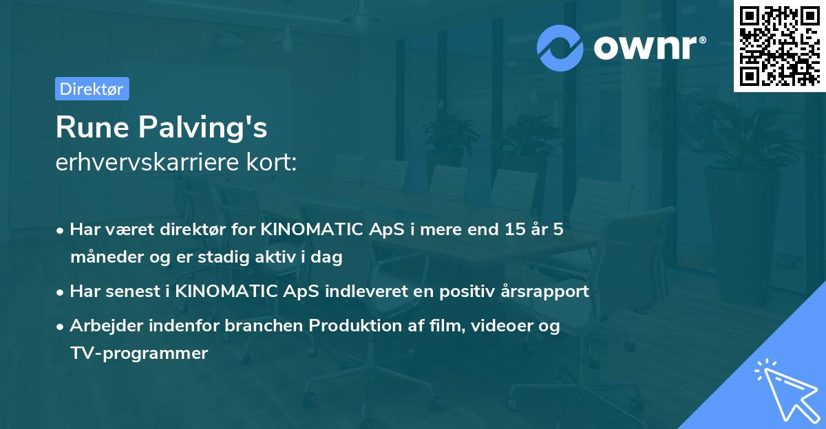 Rune Palving's erhvervskarriere kort