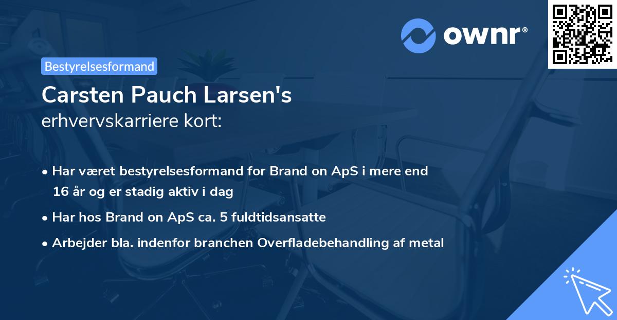 Carsten Pauch Larsen's erhvervskarriere kort