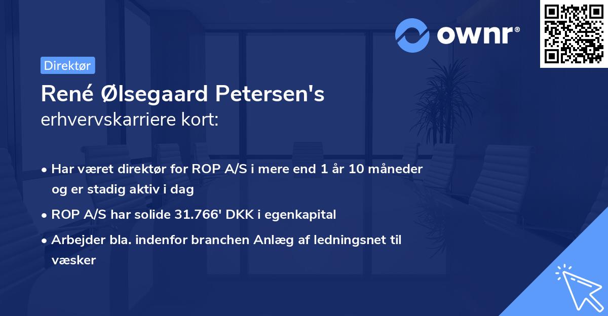 René Ølsegaard Petersen's erhvervskarriere kort
