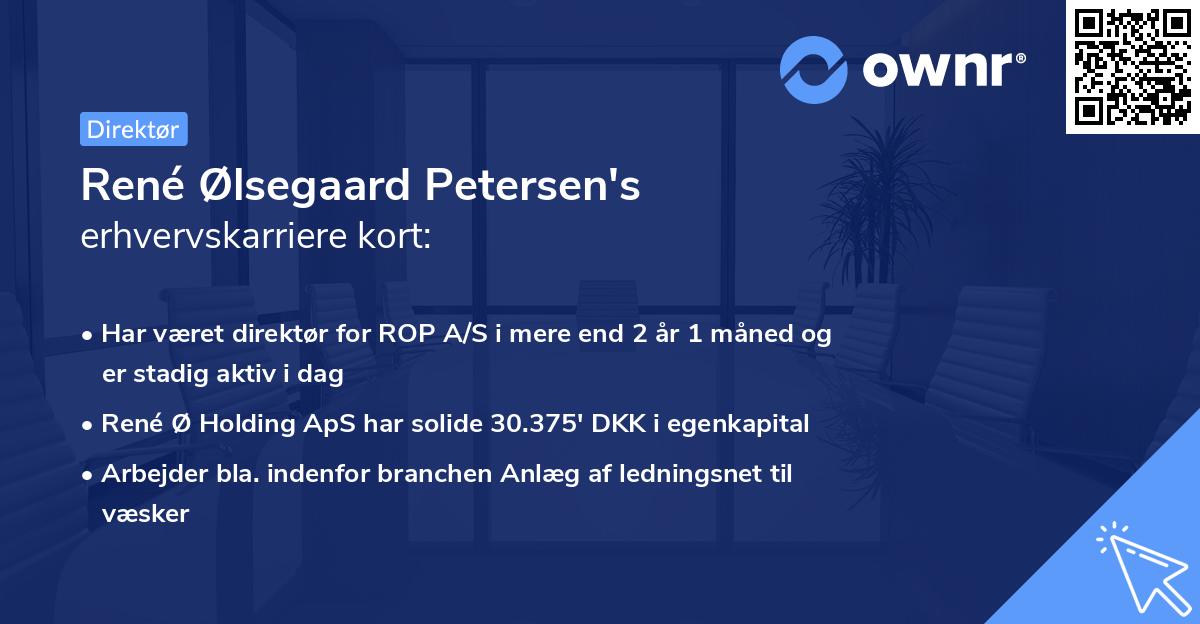 René Ølsegaard Petersen's erhvervskarriere kort