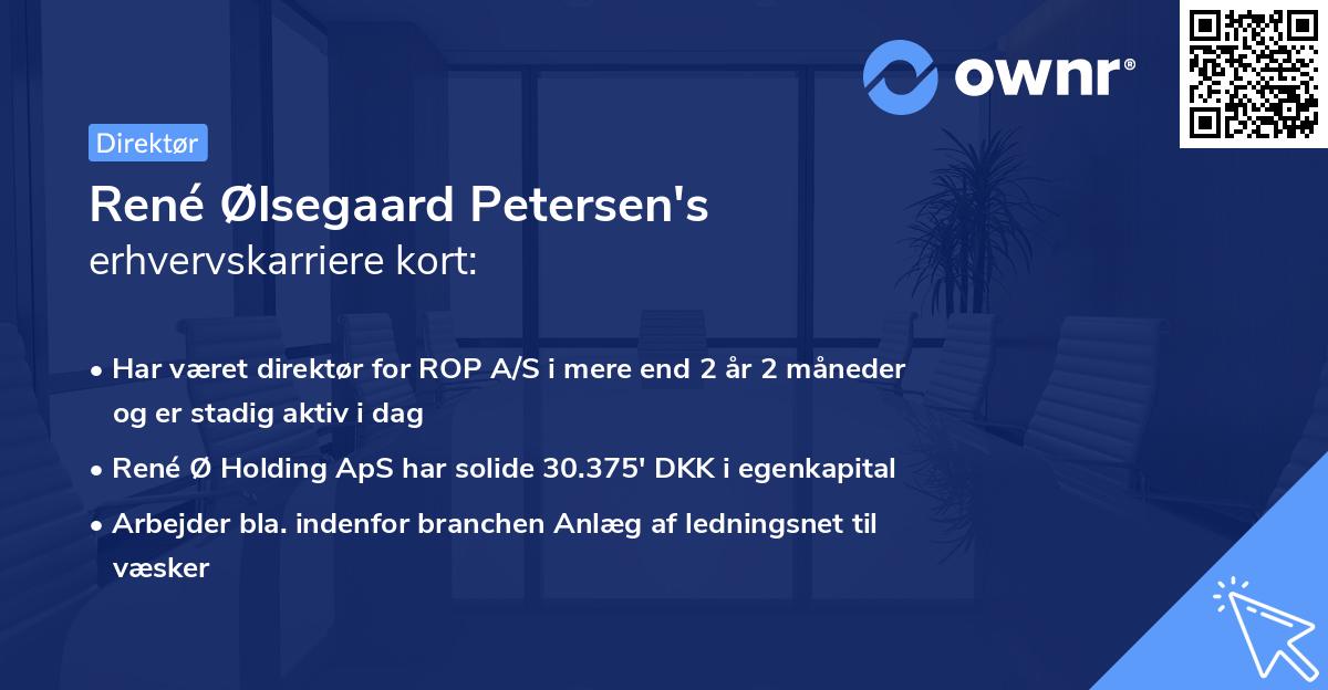 René Ølsegaard Petersen's erhvervskarriere kort