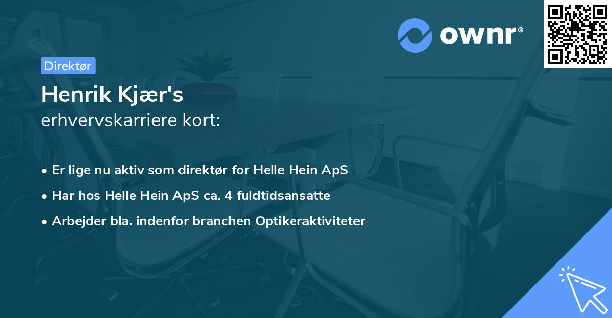 Henrik Kjær's erhvervskarriere kort