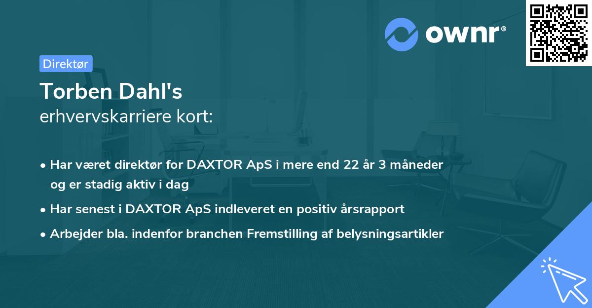 Torben Dahl's erhvervskarriere kort