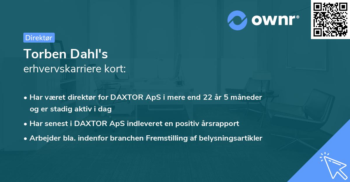 Torben Dahl's erhvervskarriere kort