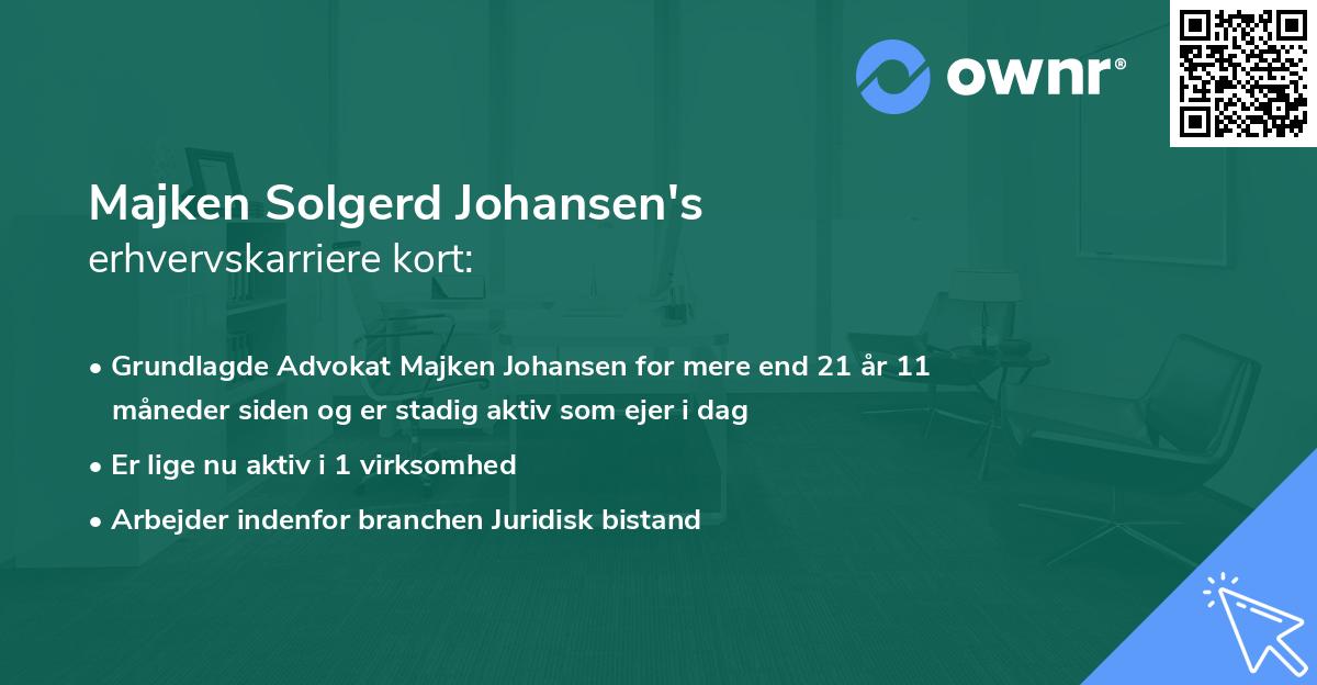 Majken Solgerd Johansen's erhvervskarriere kort