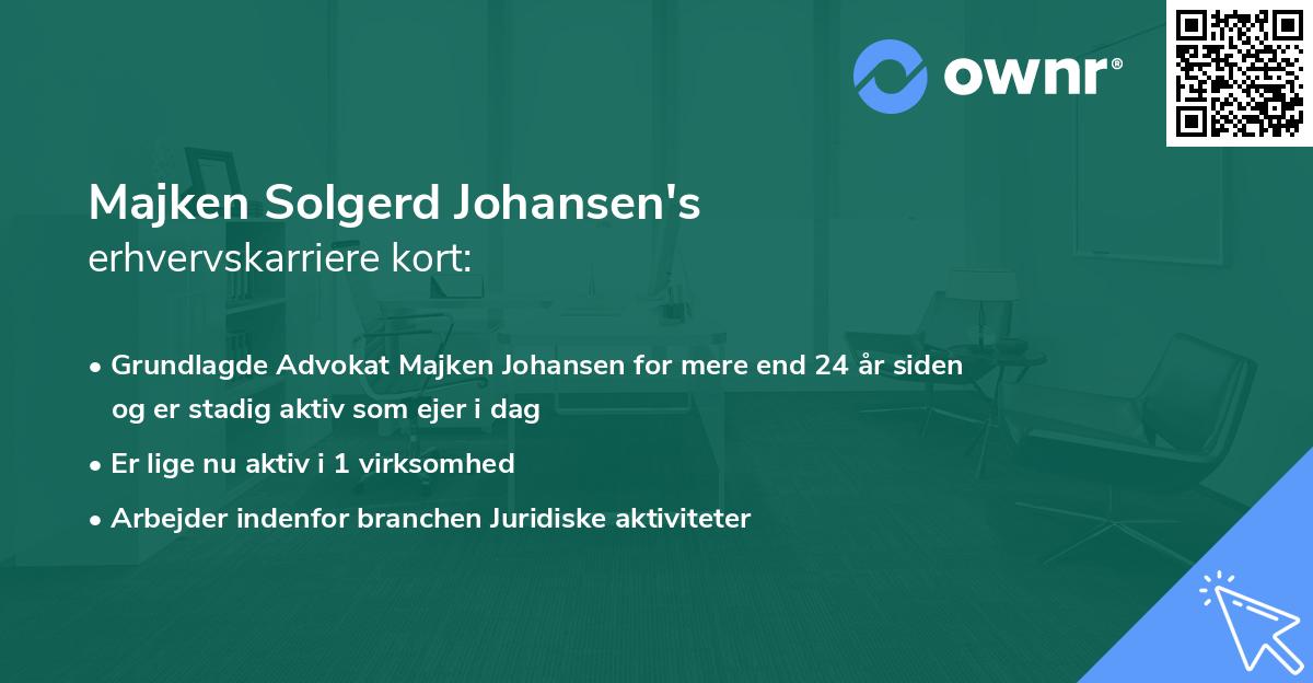 Majken Solgerd Johansen's erhvervskarriere kort
