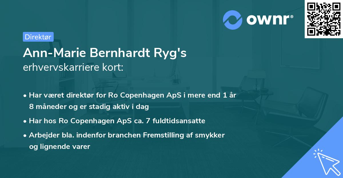 Ann-Marie Bernhardt Ryg's erhvervskarriere kort