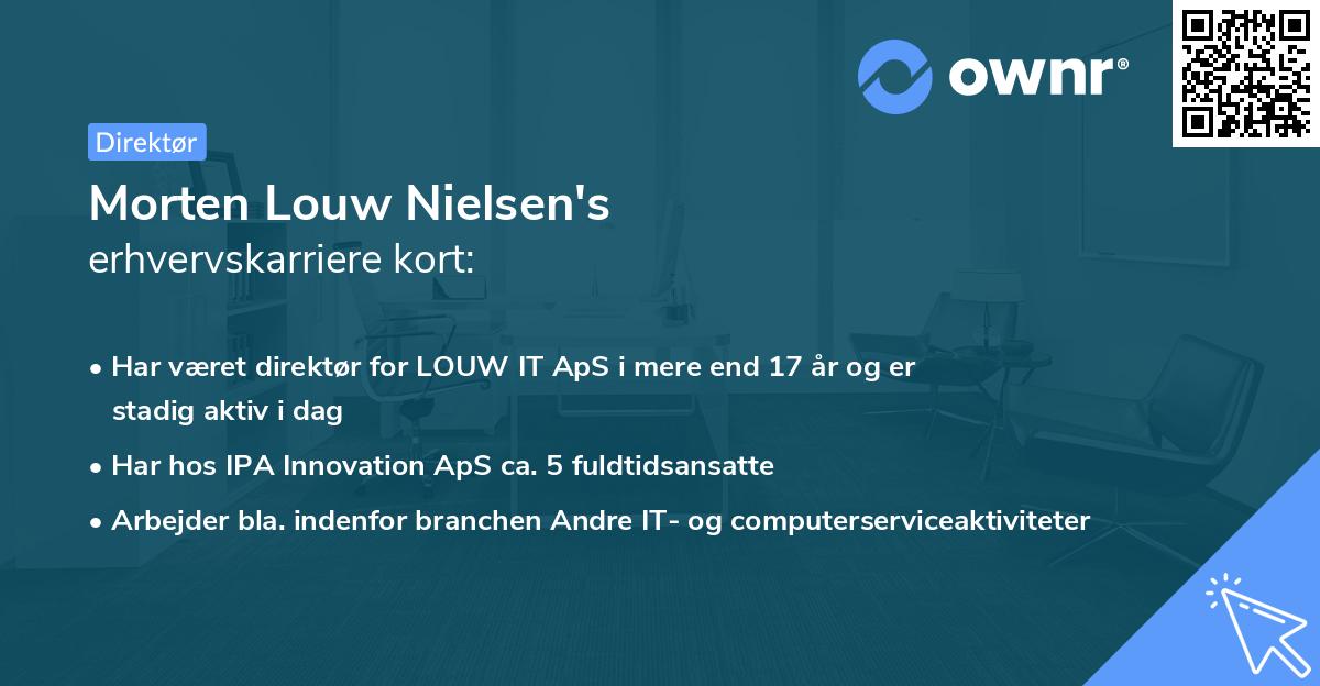 Morten Louw Nielsen's erhvervskarriere kort