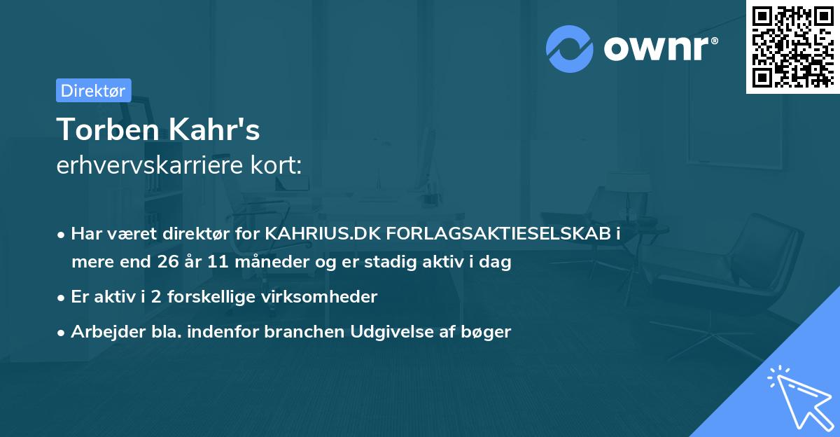 Torben Kahr's erhvervskarriere kort