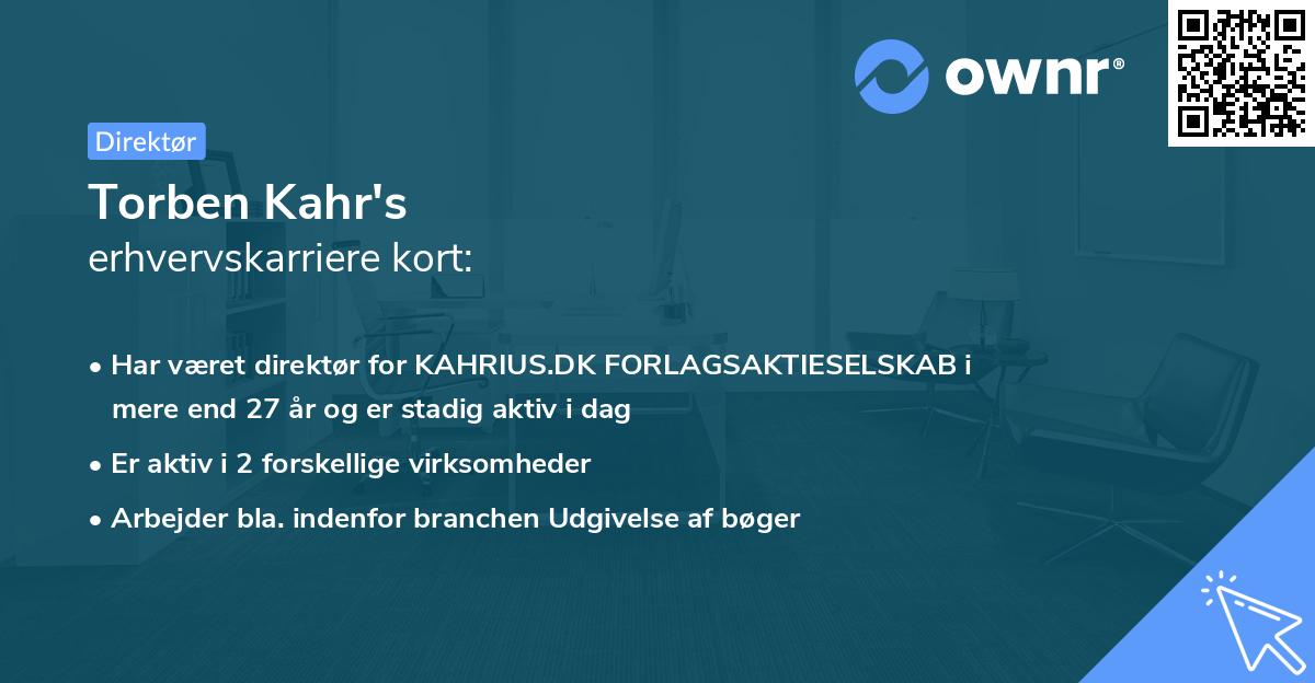 Torben Kahr's erhvervskarriere kort