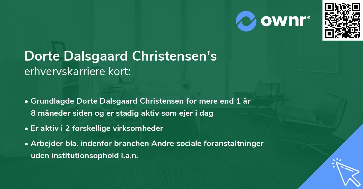 Dorte Dalsgaard Christensen's erhvervskarriere kort