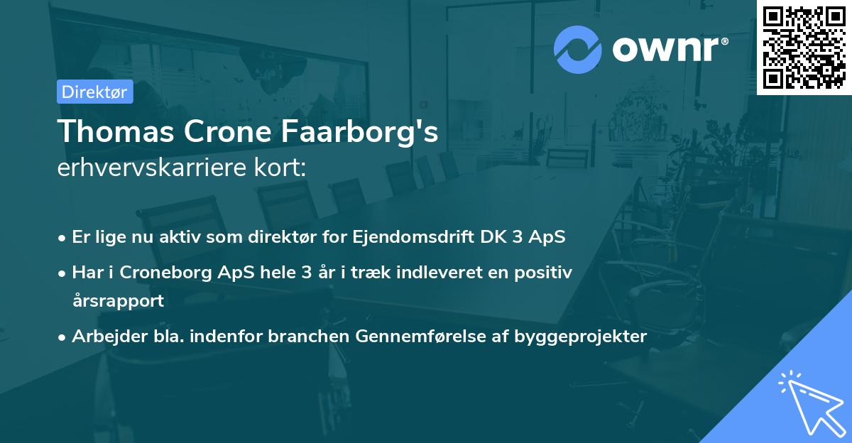 Thomas Crone Faarborg's erhvervskarriere kort