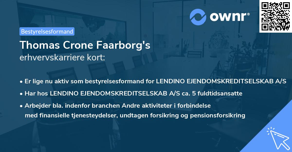 Thomas Crone Faarborg's erhvervskarriere kort