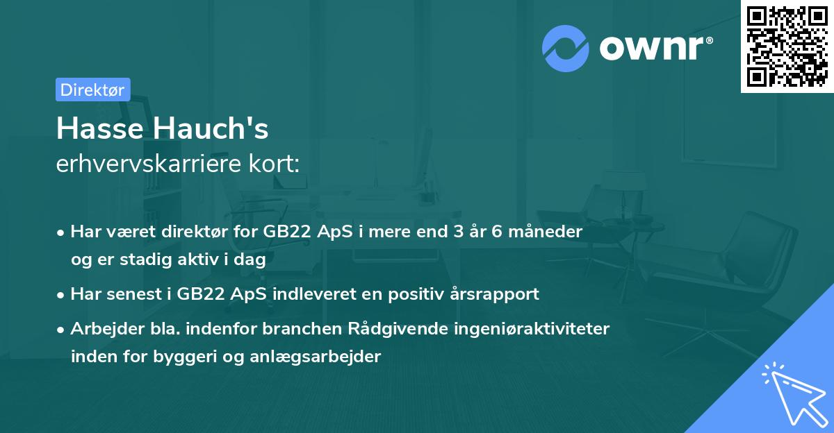 Hasse Hauch's erhvervskarriere kort