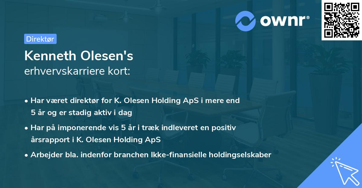 Kenneth Olesen's erhvervskarriere kort