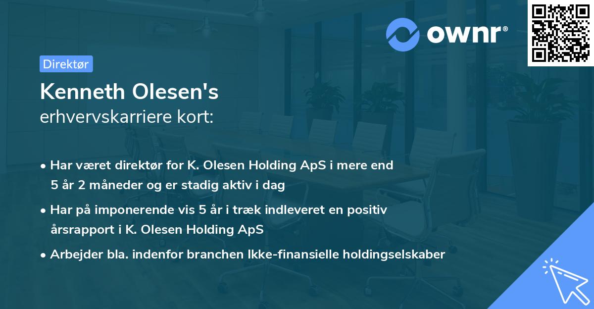 Kenneth Olesen's erhvervskarriere kort