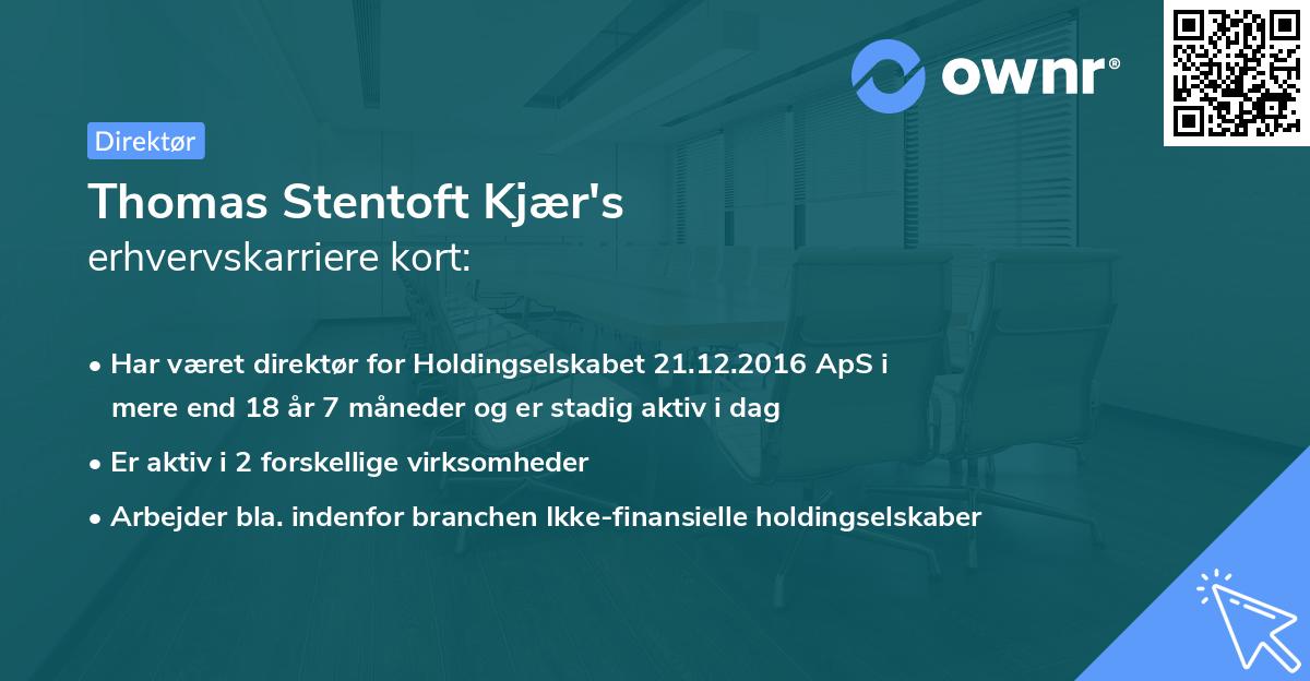 Thomas Stentoft Kjær's erhvervskarriere kort