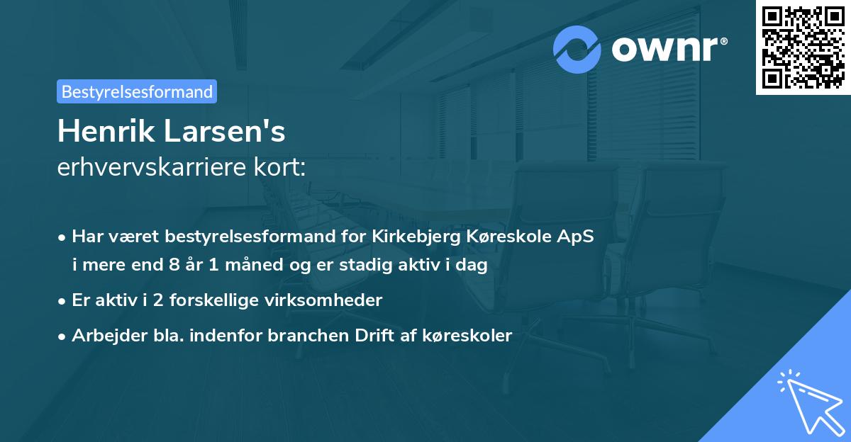 Henrik Larsen's erhvervskarriere kort