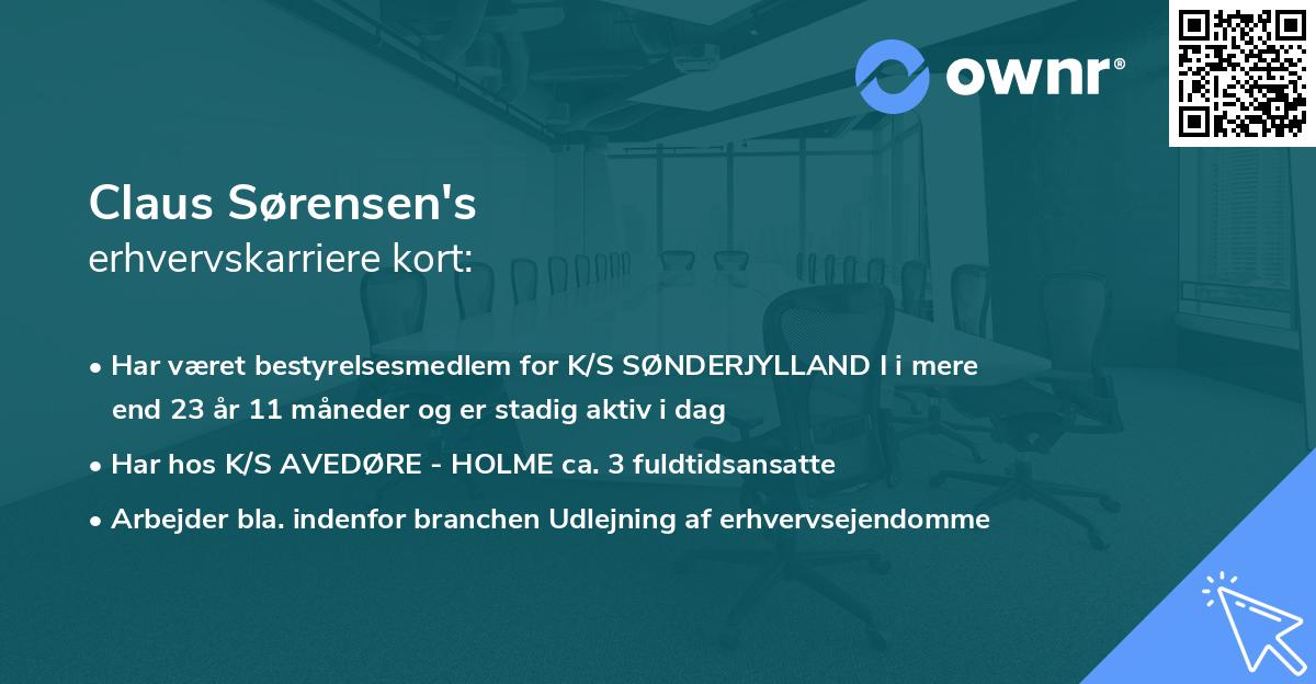 Claus Sørensen's erhvervskarriere kort