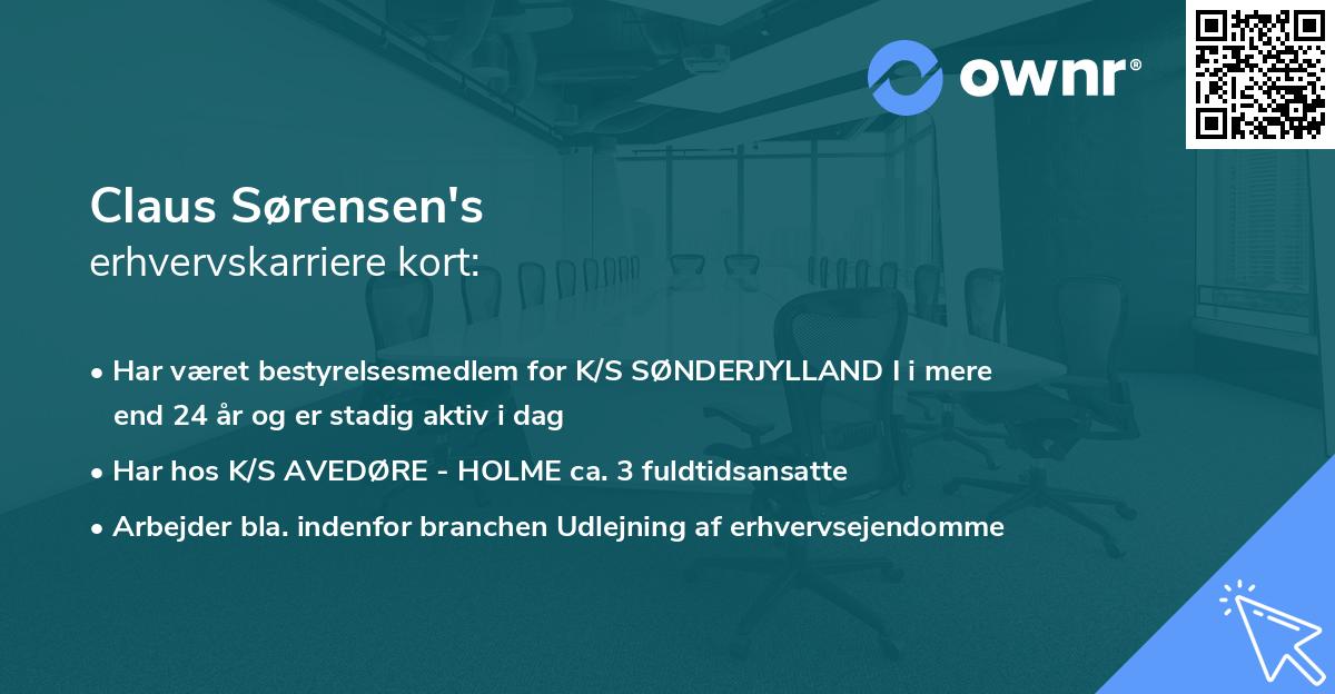 Claus Sørensen's erhvervskarriere kort