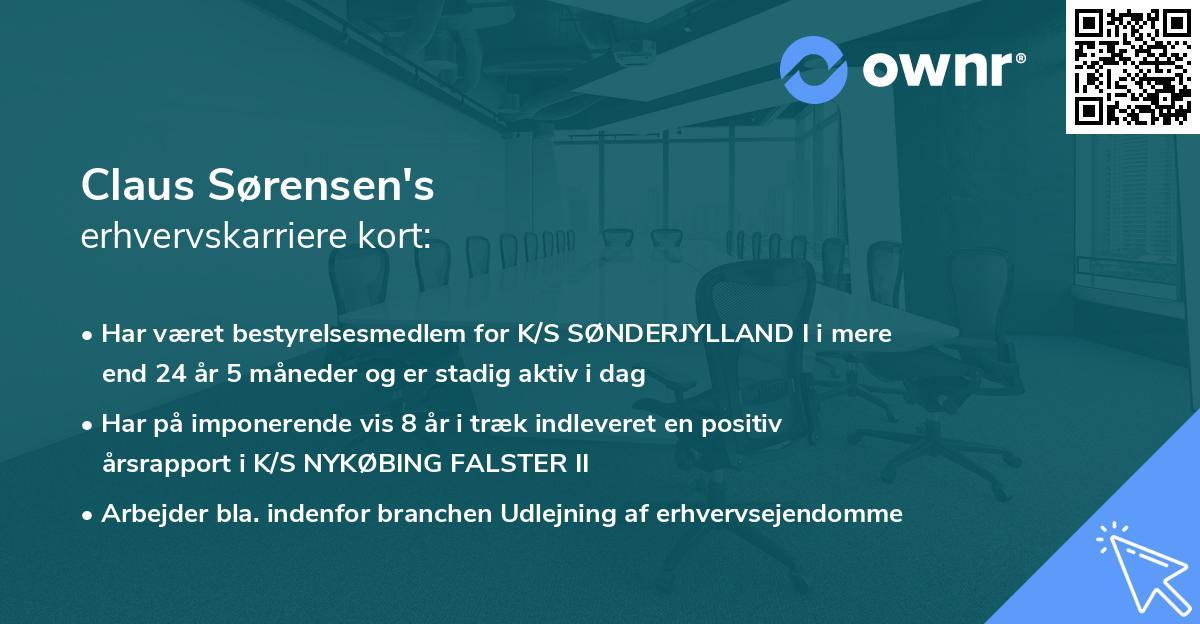 Claus Sørensen's erhvervskarriere kort