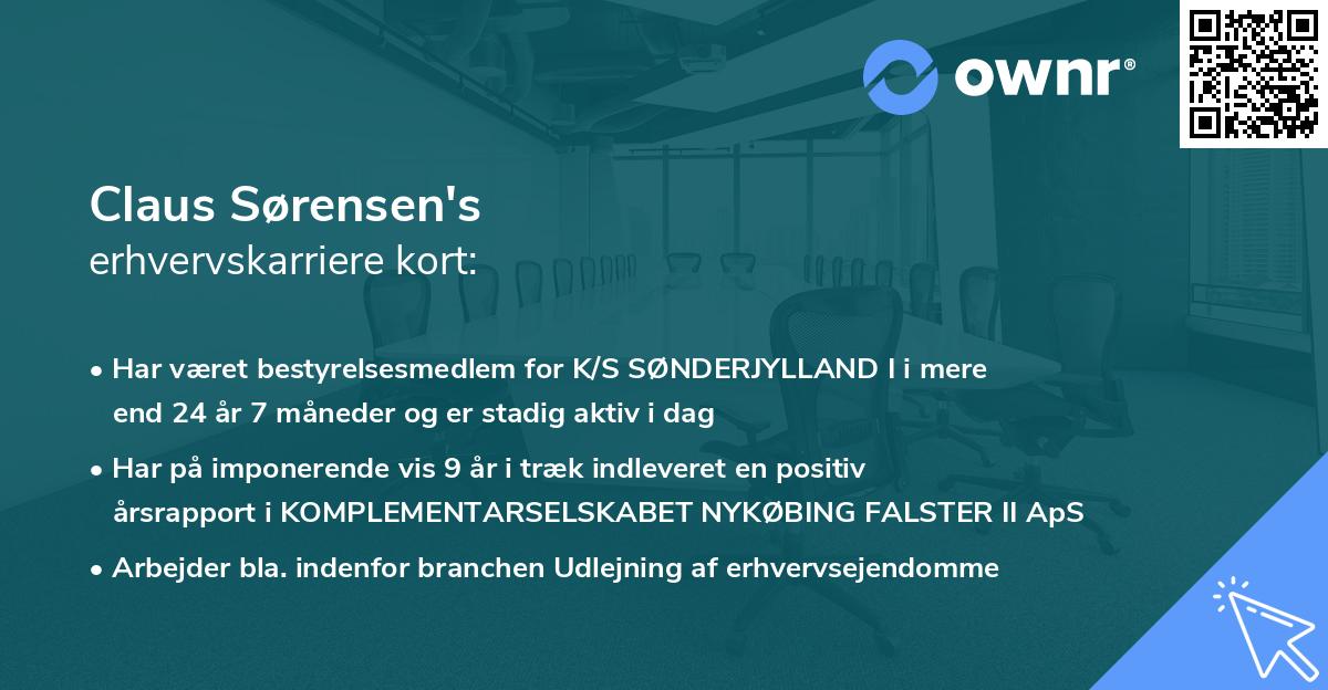 Claus Sørensen's erhvervskarriere kort