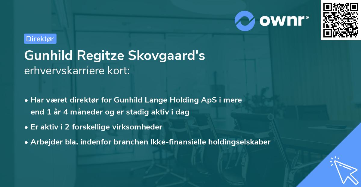 Gunhild Regitze Skovgaard's erhvervskarriere kort