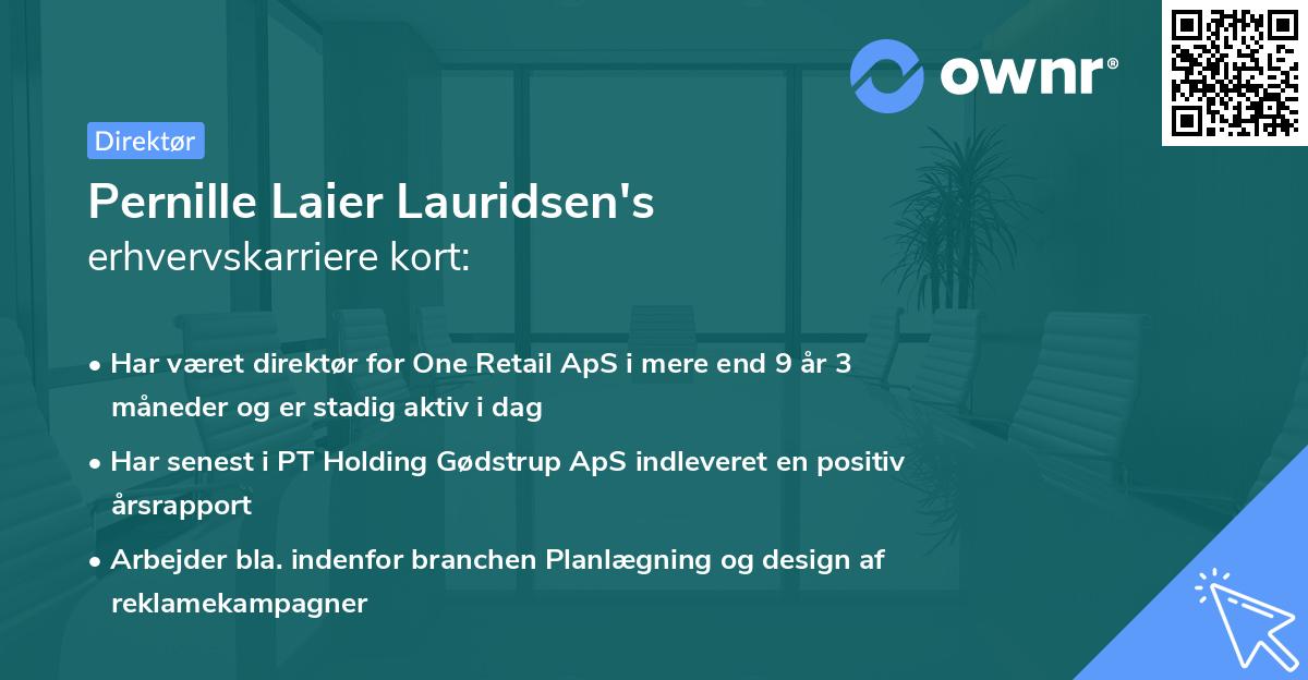 Pernille Laier Lauridsen's erhvervskarriere kort