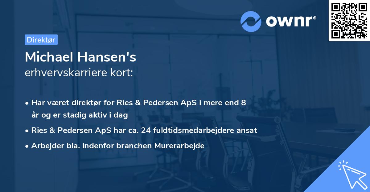 Michael Hansen's erhvervskarriere kort
