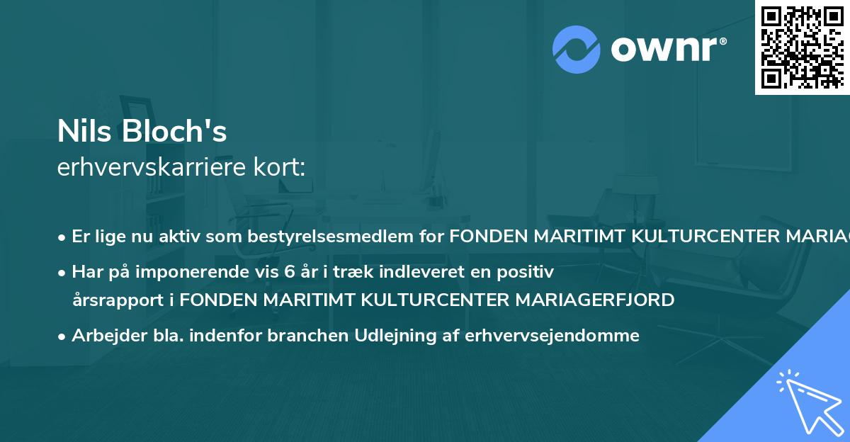 Nils Bloch's erhvervskarriere kort