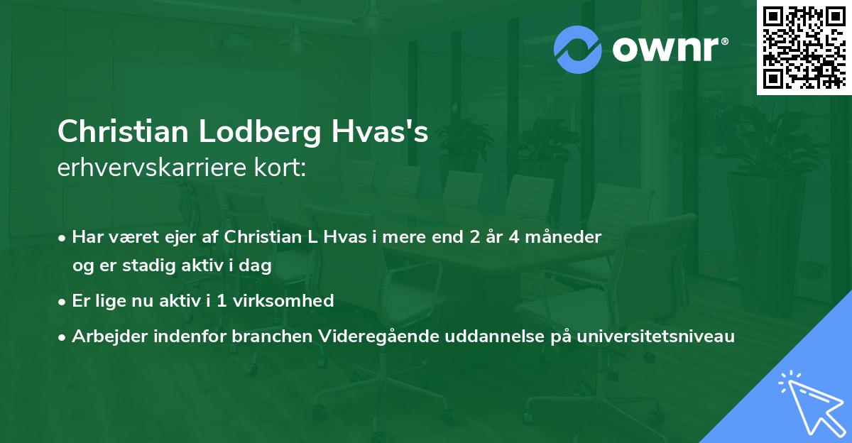 Christian Lodberg Hvas's erhvervskarriere kort