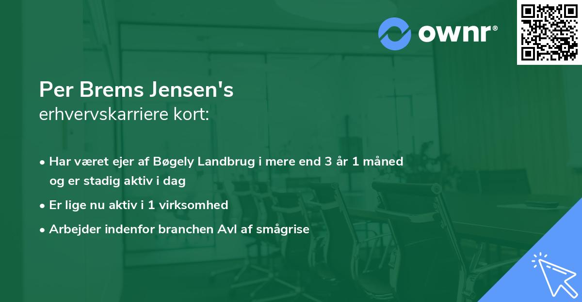 Per Brems Jensen's erhvervskarriere kort