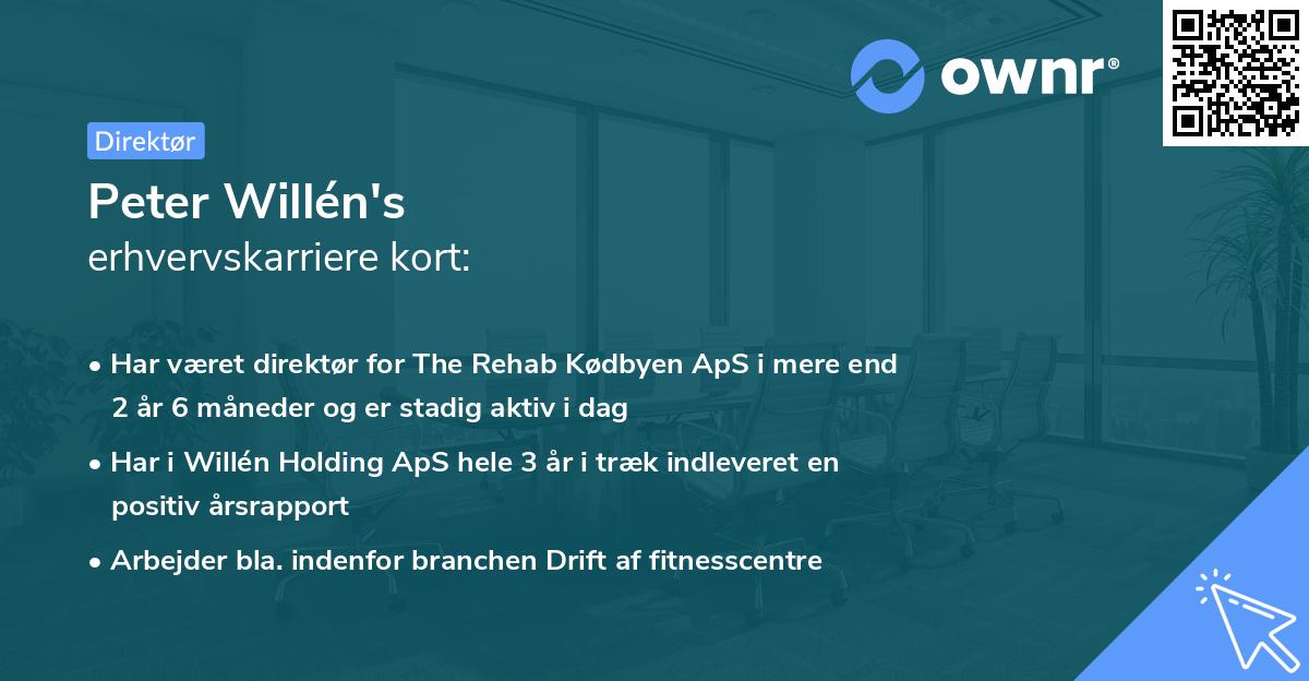 Peter Willén's erhvervskarriere kort