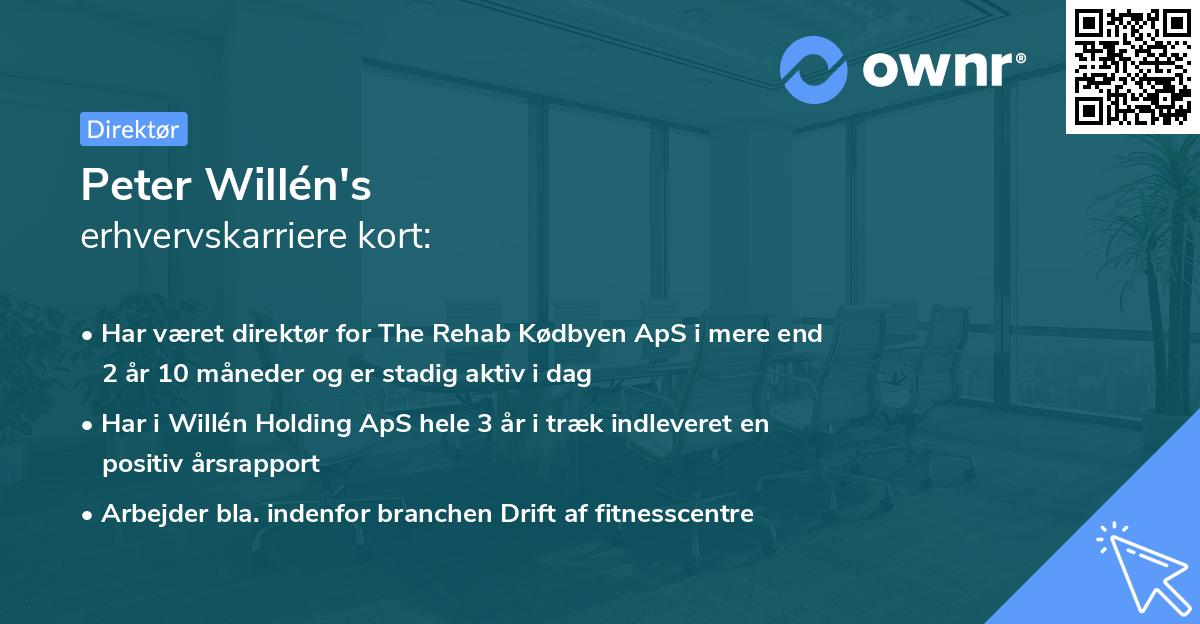 Peter Willén's erhvervskarriere kort