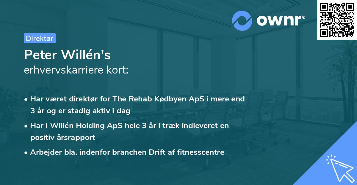 Peter Willén's erhvervskarriere kort