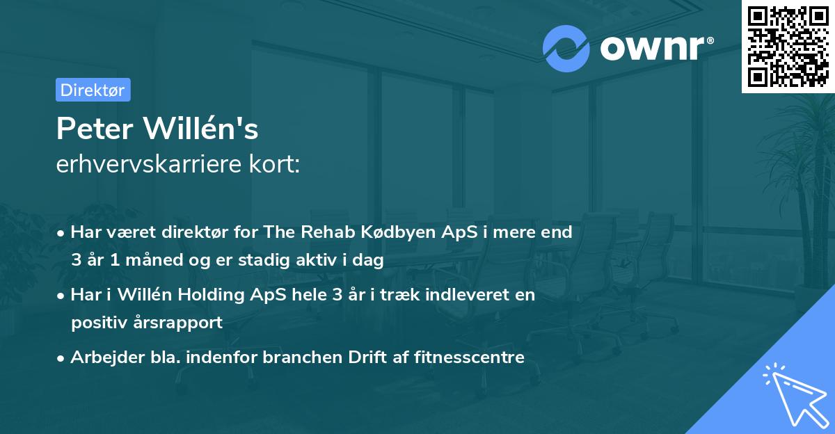 Peter Willén's erhvervskarriere kort