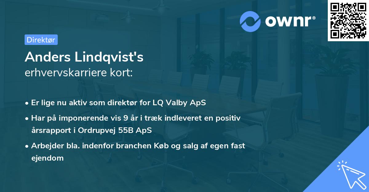 Anders Lindqvist's erhvervskarriere kort