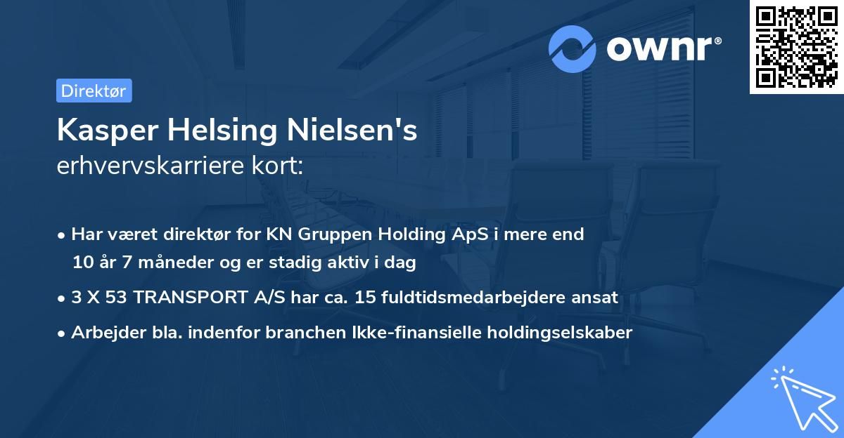 Kasper Helsing Nielsen's erhvervskarriere kort