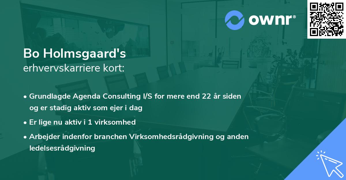 Bo Holmsgaard's erhvervskarriere kort