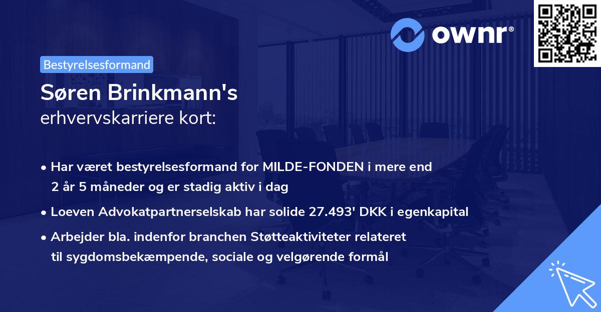 Søren Brinkmann's erhvervskarriere kort